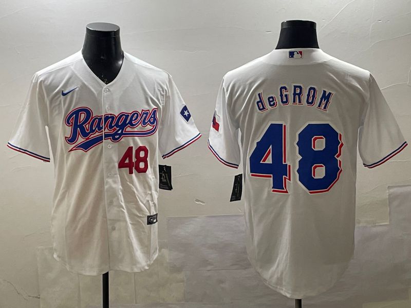 Men Texas Rangers #48 Degrom White Game 2025 Nike MLB Jersey style 5->texas rangers->MLB Jersey
